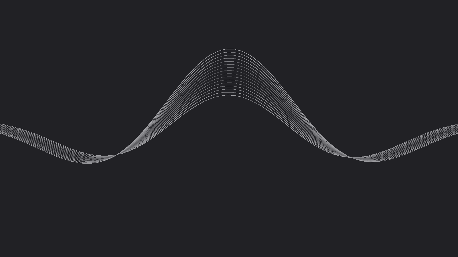 A ribbon of grey lines on a dark background.